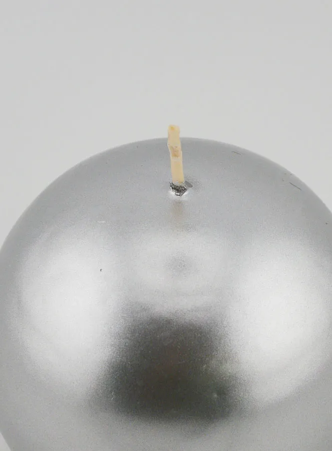 Runde Dekokerze 8cm – Silber (pic 4)
