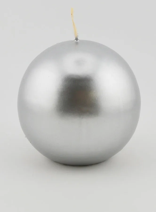 Kerze Weihnachtskugel 8cm – Silber (pic 1)