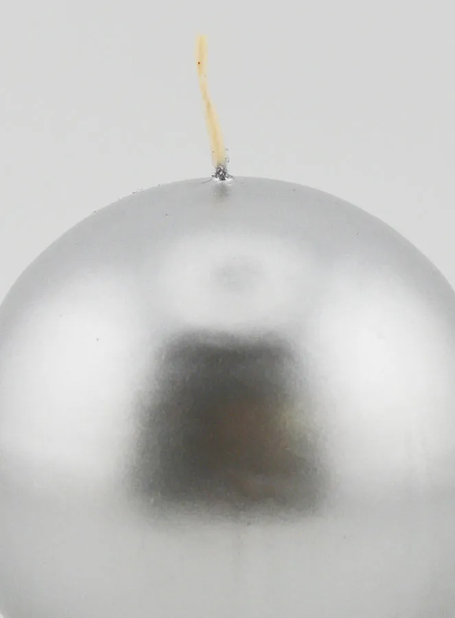 Kerze Weihnachtskugel 8cm – Silber (pic 3)