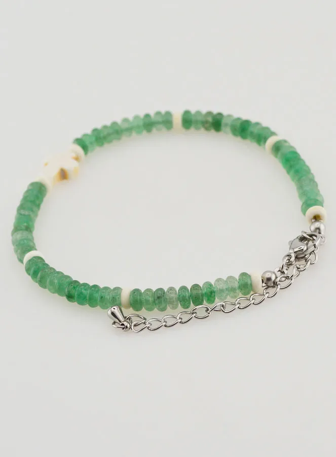 Armband mit Kreuz und Grünen Steinen (pic 4)