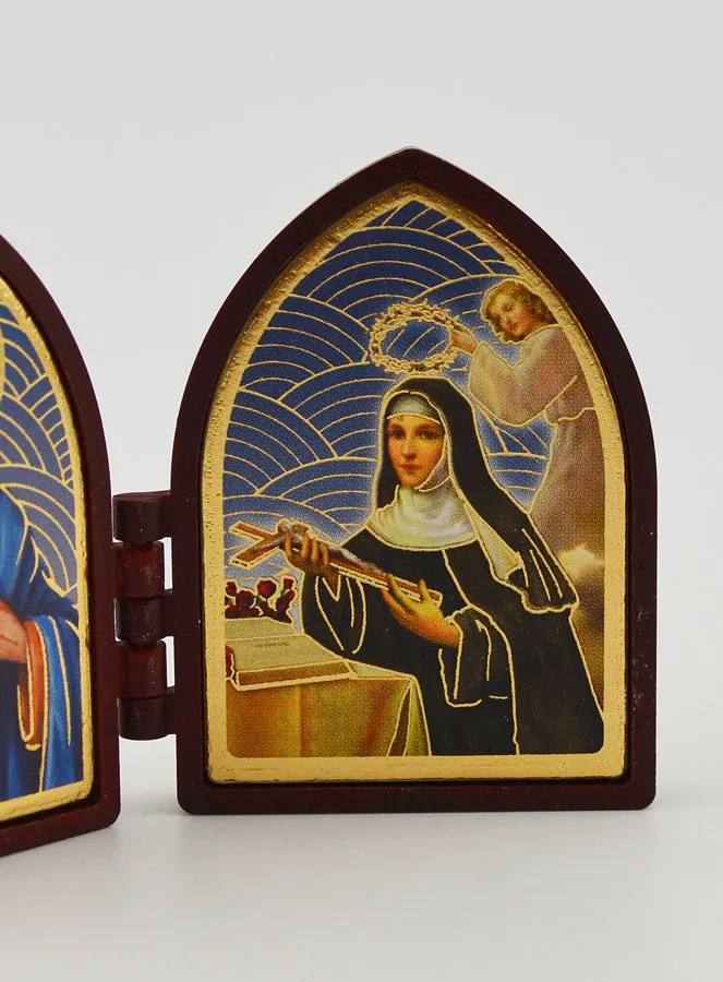 Kleine Diptychon Ikone – Herz Jesu und Heilige Rita (pic 3)