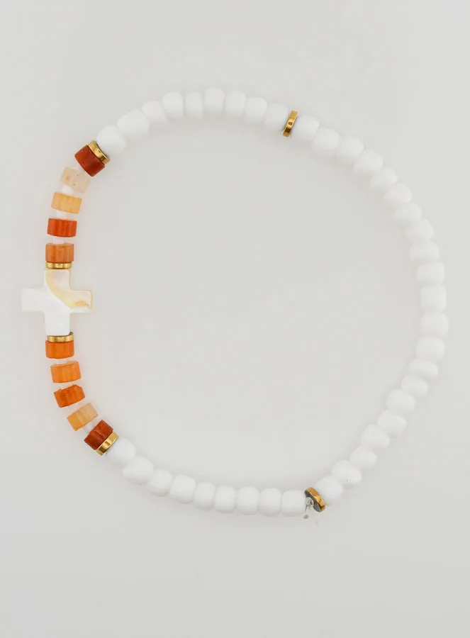 Religiöses Armband aus Stein und Perlmutt – Braun (pic 1)