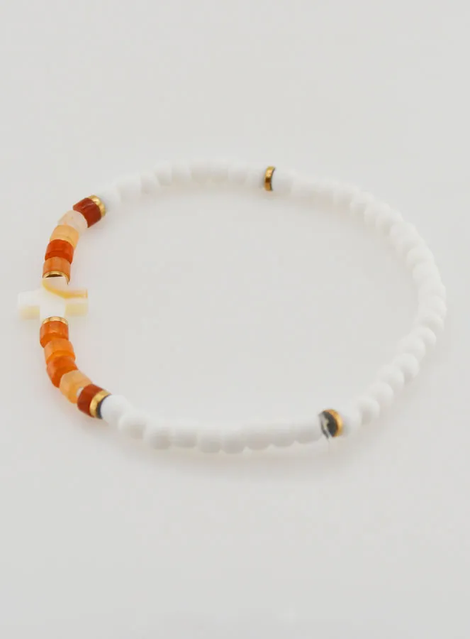 Religiöses Armband aus Stein und Perlmutt – Braun (pic 2)