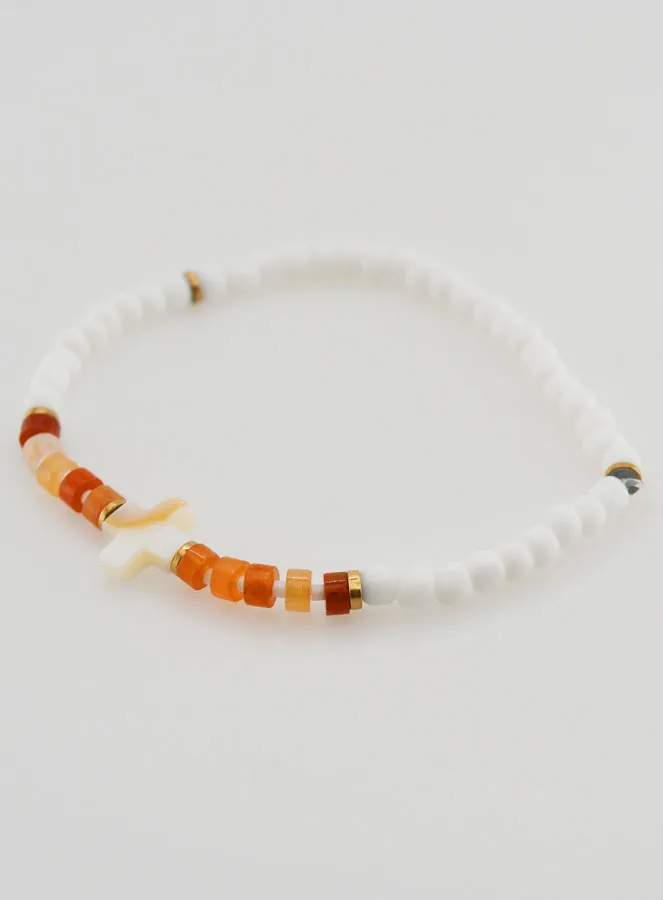 Religiöses Armband aus Stein und Perlmutt – Braun (pic 3)