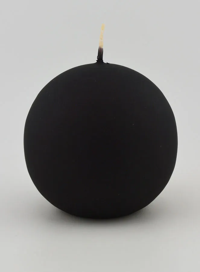 Kerze Weihnachtskugel 8cm – Samt Schwarz (pic 1)
