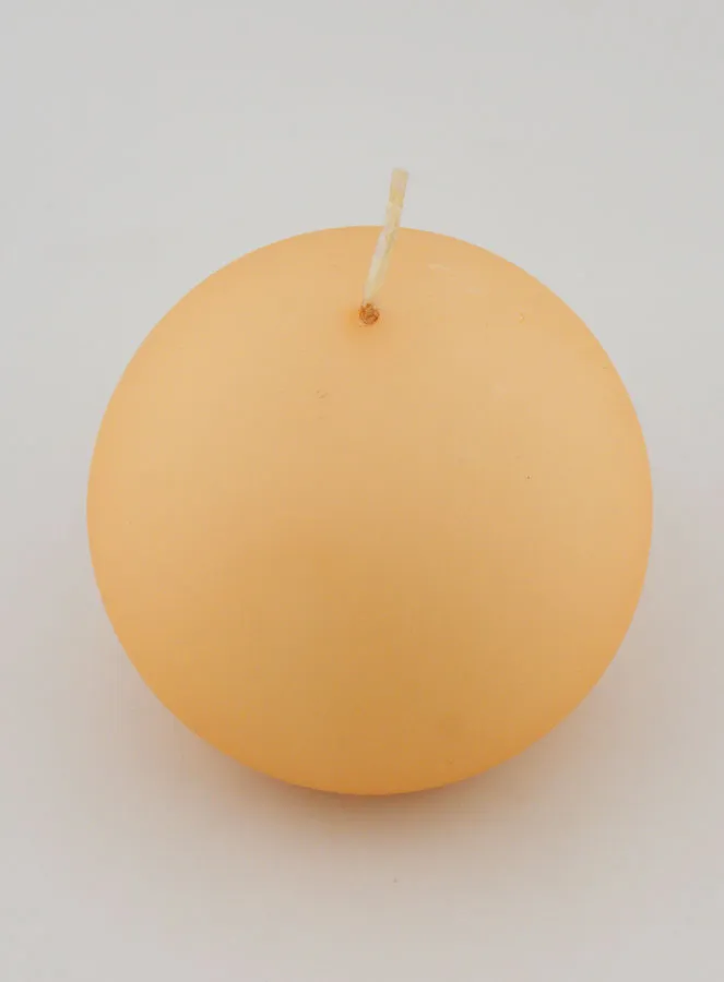 Dekokerze in Kugelform – Cremefarben Matt (pic 2)