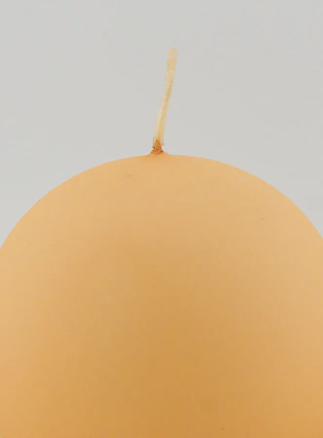 Weihnachtskugel Kerze 8cm – Samt Creme (pic 3)