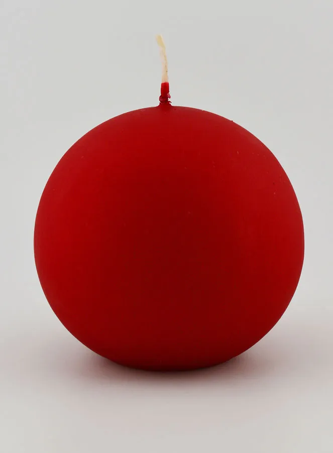 Kerze Weihnachtskugel 8cm – Samt Rot (pic 1)