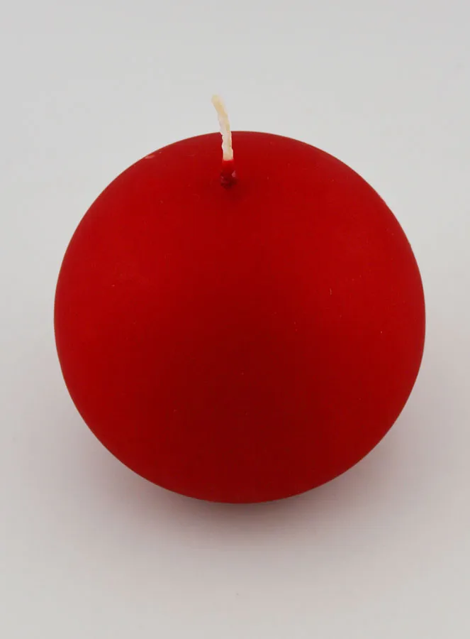 Kerze Weihnachtskugel 8cm – Samt Rot (pic 2)