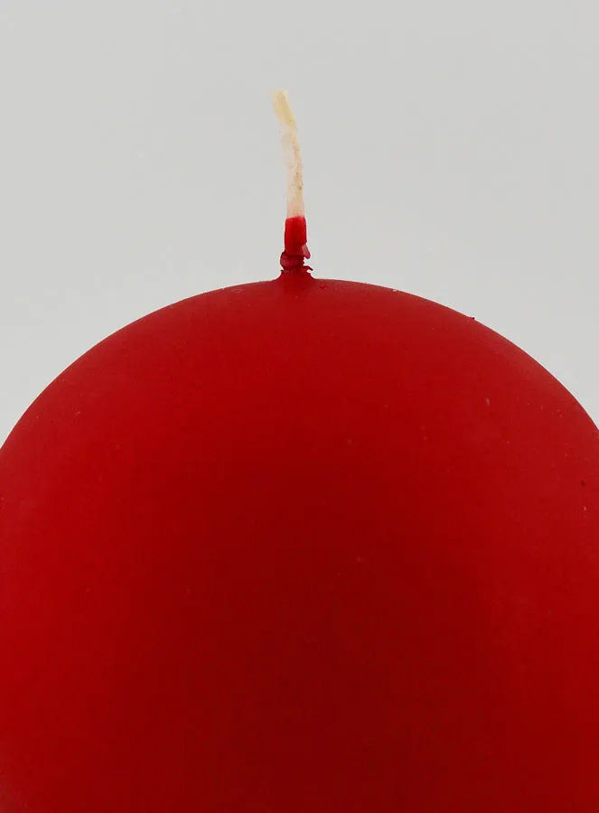 Kerze Weihnachtskugel 8cm – Samt Rot (pic 3)