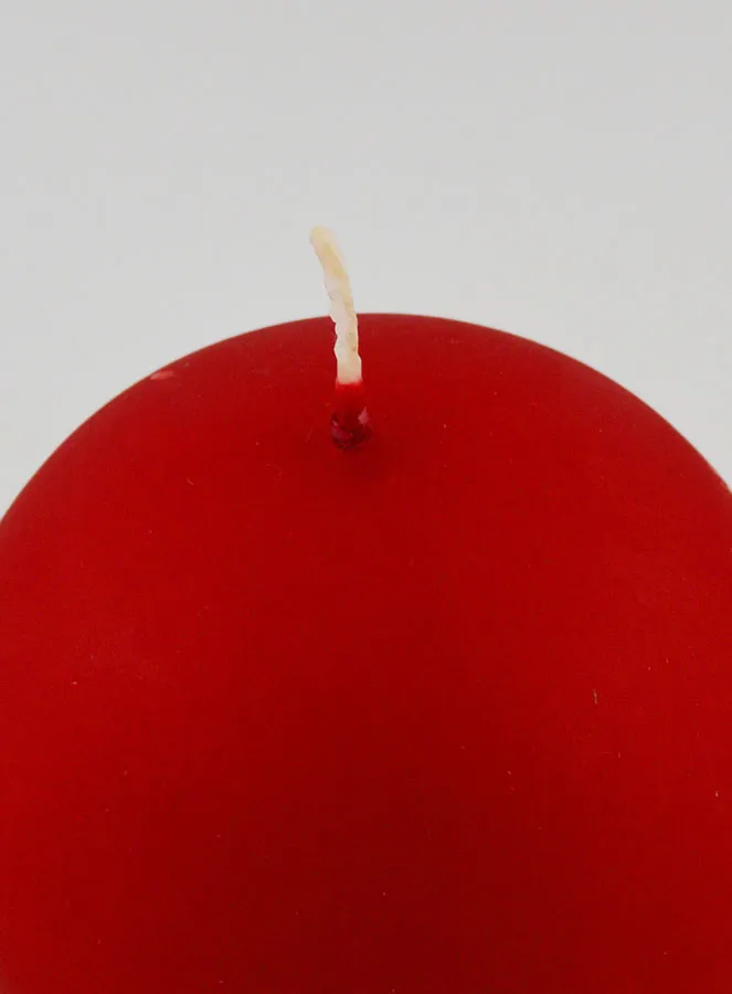 Kerze Weihnachtskugel 8cm – Samt Rot (pic 4)