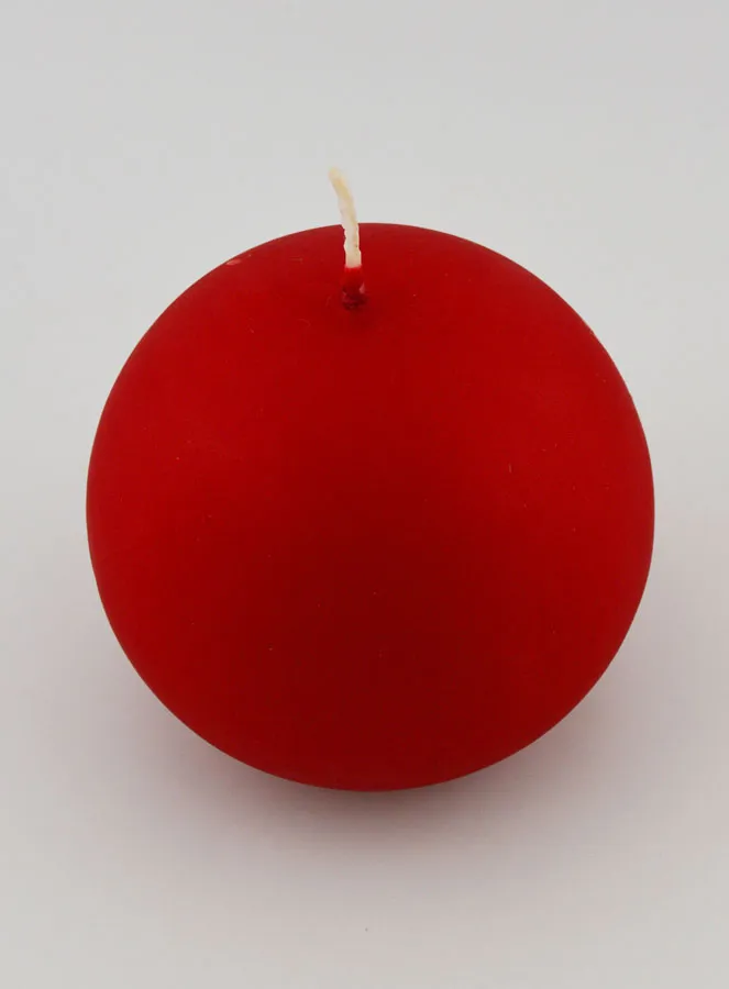 Dekokerze in Kugelform – Matt Rot (pic 2)