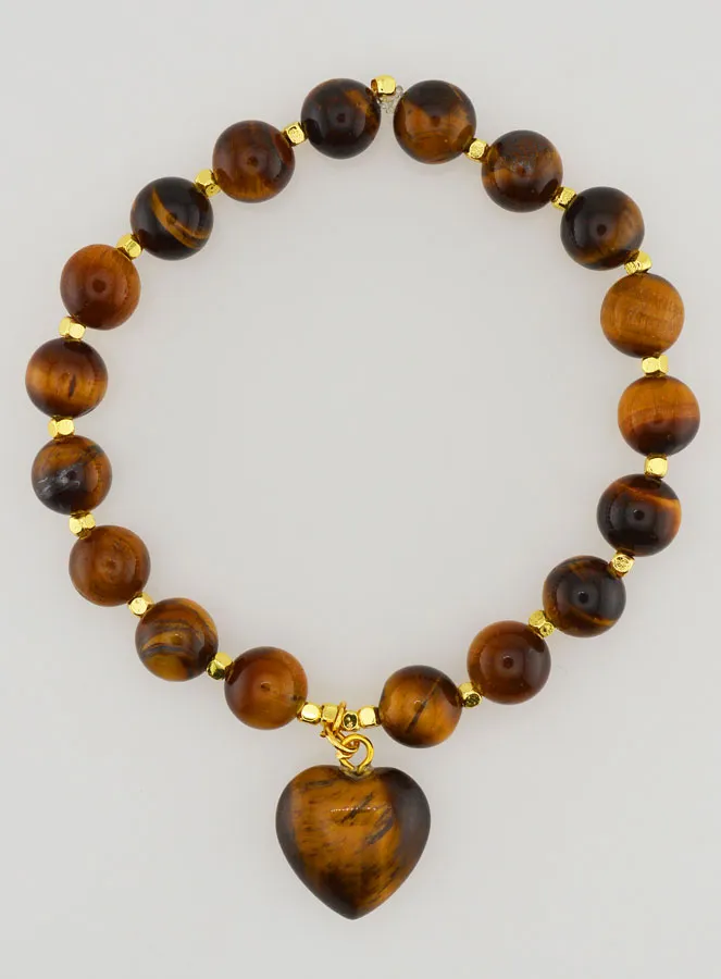 Edelstein Armband mit Herz – Tigerauge (pic 1)
