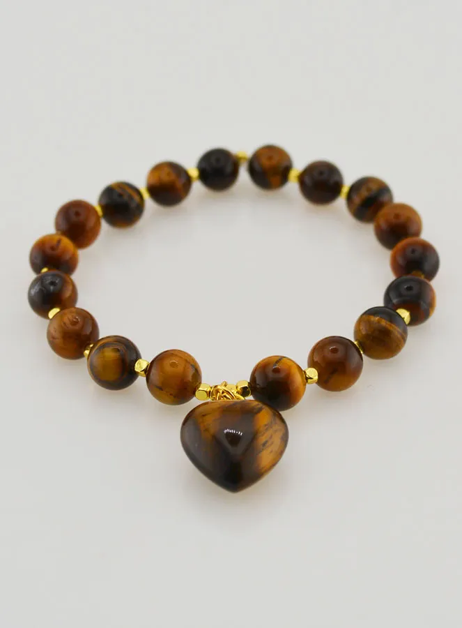 Edelstein Armband mit Herz – Tigerauge (pic 2)