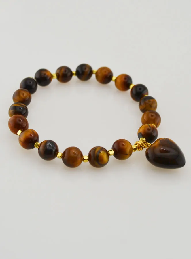 Edelstein Armband mit Herz – Tigerauge (pic 3)