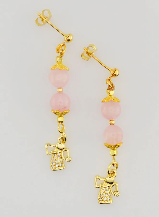 Ohrringe Schutzengel aus Opal – Goldfarben (pic 1)
