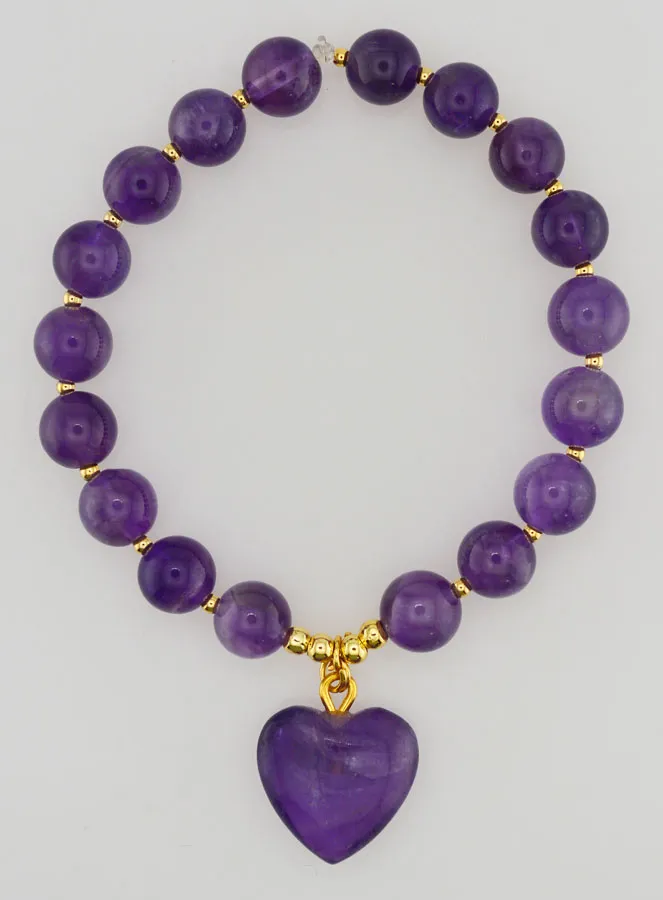 Edelstein Armband Herz – Amethyst (pic 1)