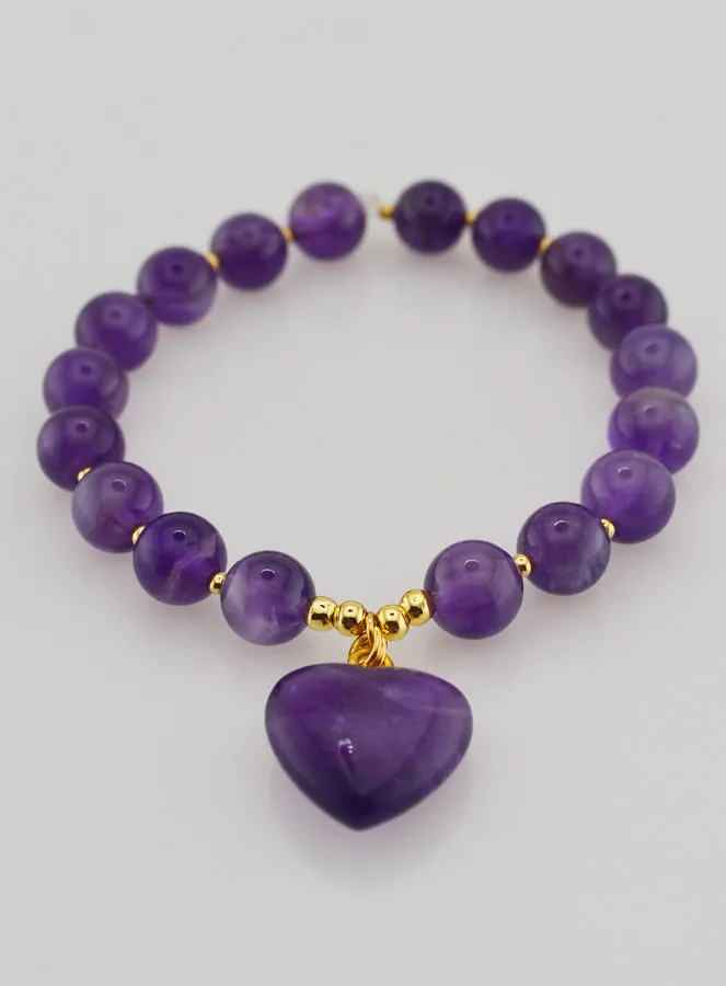Edelstein Armband Herz – Amethyst (pic 2)