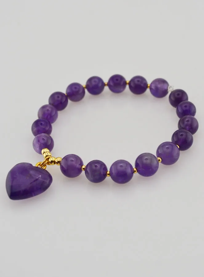 Edelstein Armband Herz – Amethyst (pic 3)