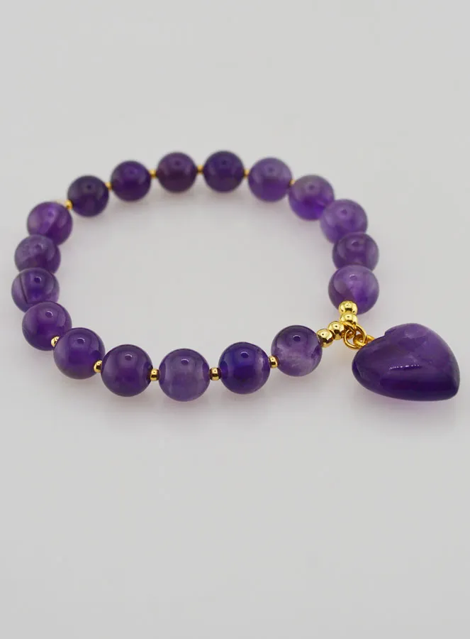 Edelstein Armband Herz – Amethyst (pic 4)