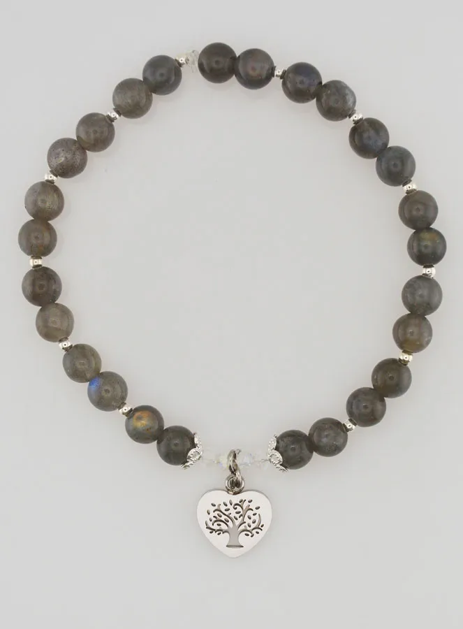 Armband aus Naturstein – Labradorit und Baum des Lebens (pic 1)