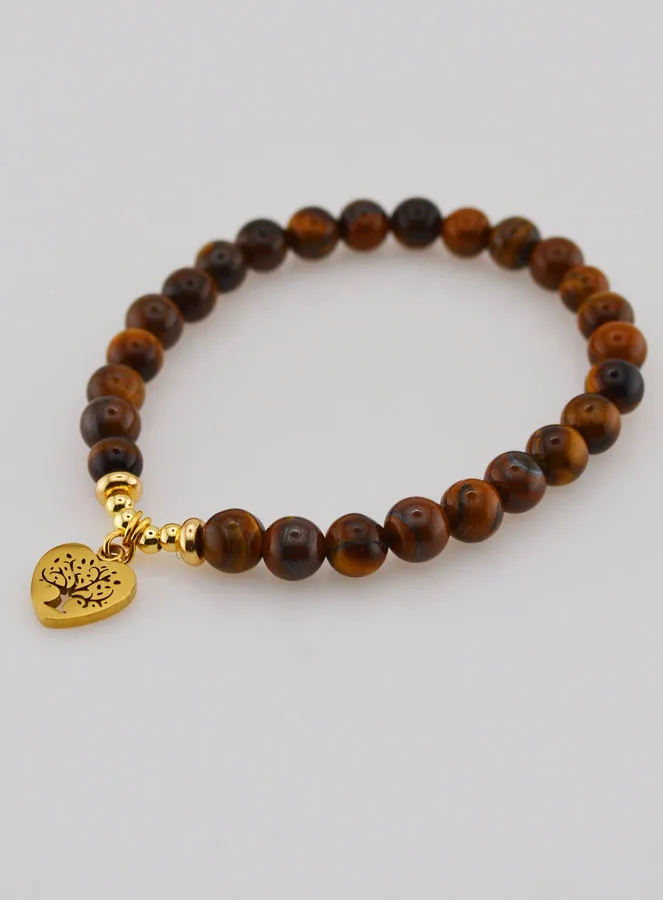 Armband aus Natursteinen – Tigerauge und Baum des Lebens (pic 3)