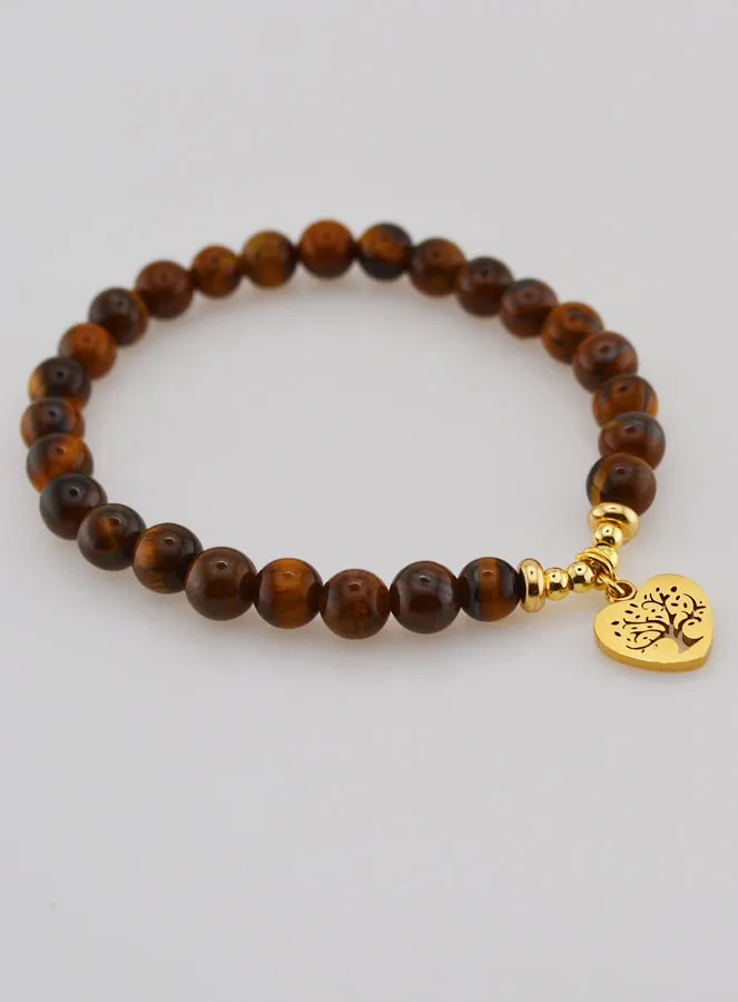 Armband aus Natursteinen – Tigerauge und Baum des Lebens (pic 4)
