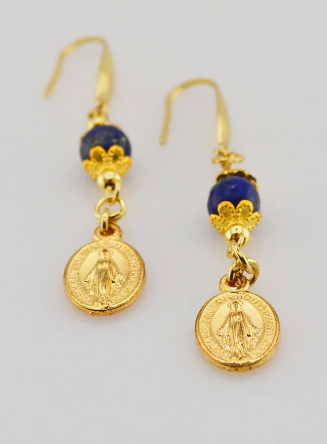 Ohrringe – Wunderbare Medaille und Lapislazuli (pic 2)