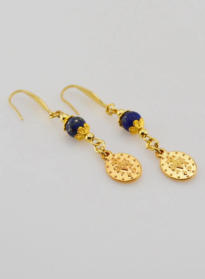 Ohrringe – Wunderbare Medaille und Lapislazuli (pic 3)