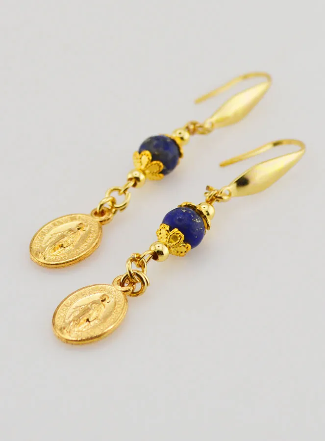 Ohrringe – Wunderbare Medaille und Lapislazuli (pic 4)