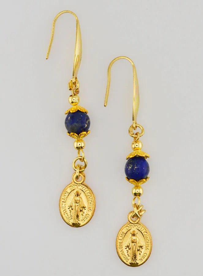 Wunderbare Medaille – Lapislazuli Ohrringe (pic 1)