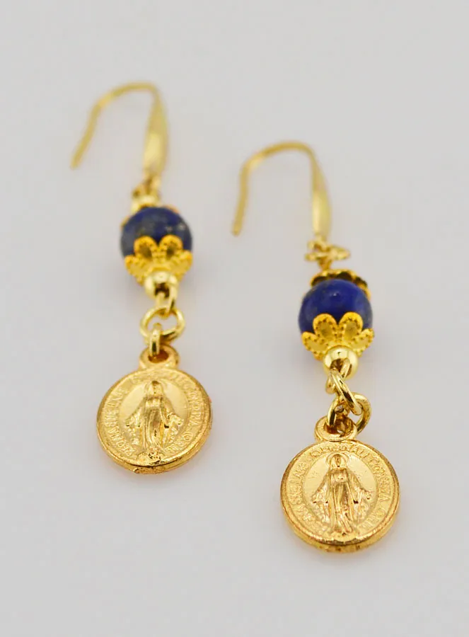 Wunderbare Medaille – Lapislazuli Ohrringe (pic 2)