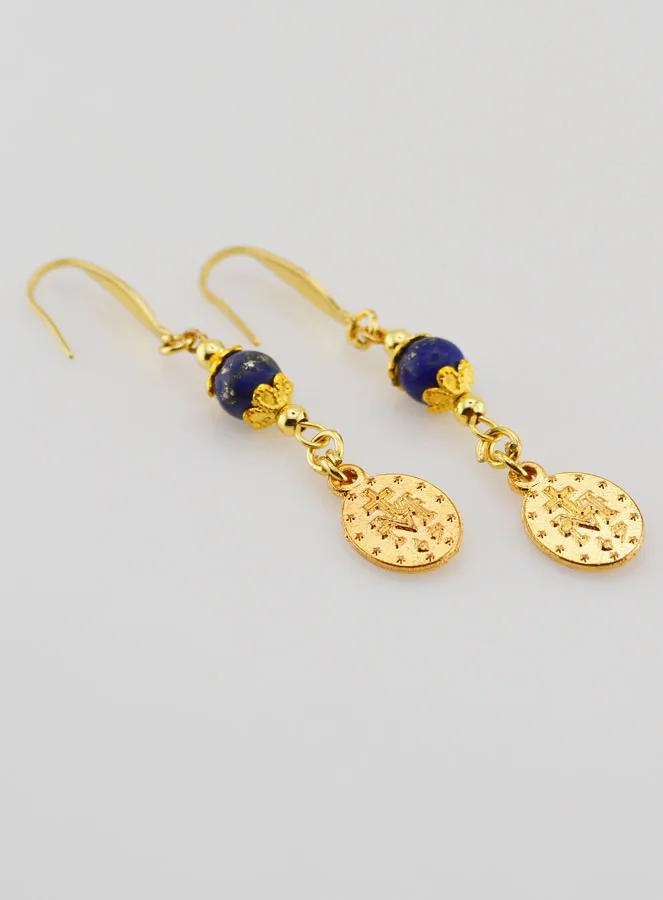 Wunderbare Medaille – Lapislazuli Ohrringe (pic 3)