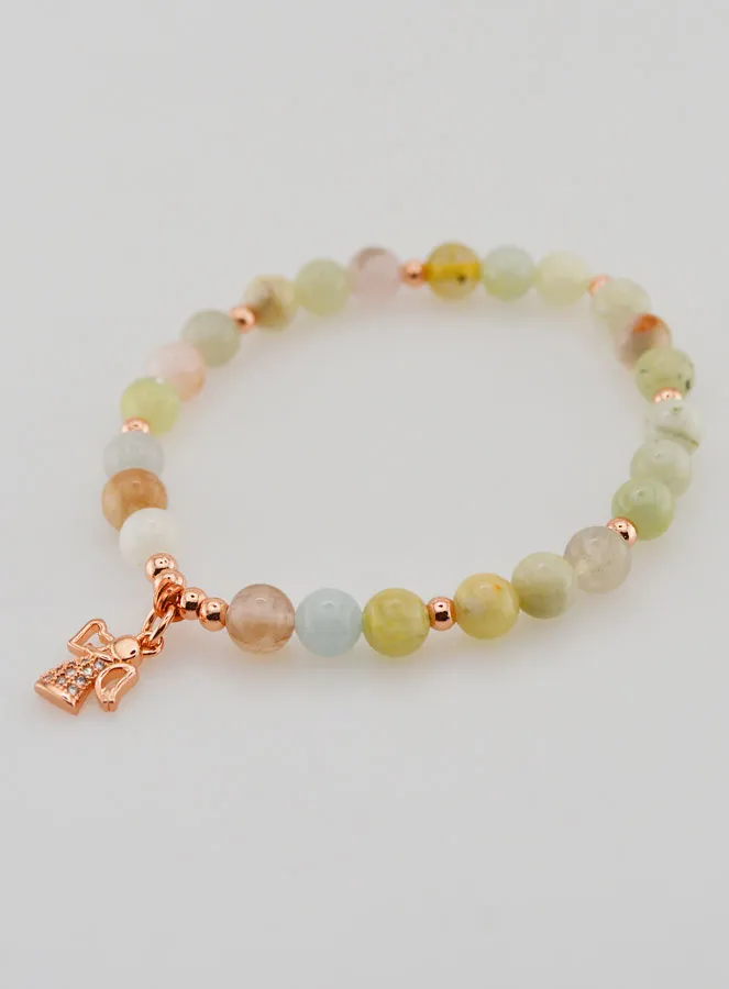 Armband aus Naturstein – Morganit und Schutzengel (pic 3)