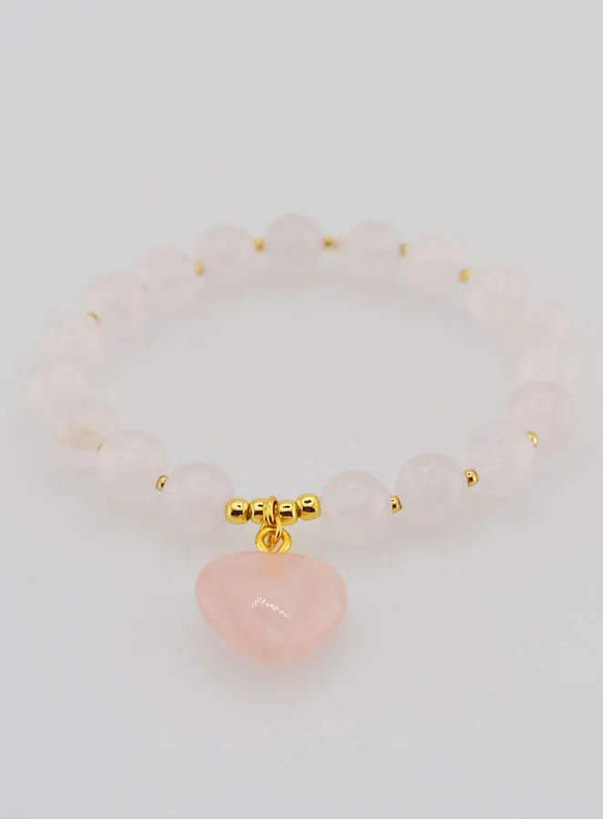 Edelstein Armband Herz – Rosenquarz (pic 2)