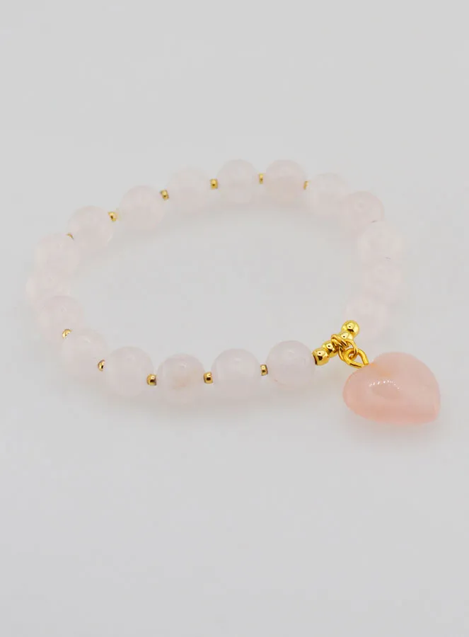 Edelstein Armband Herz – Rosenquarz (pic 4)