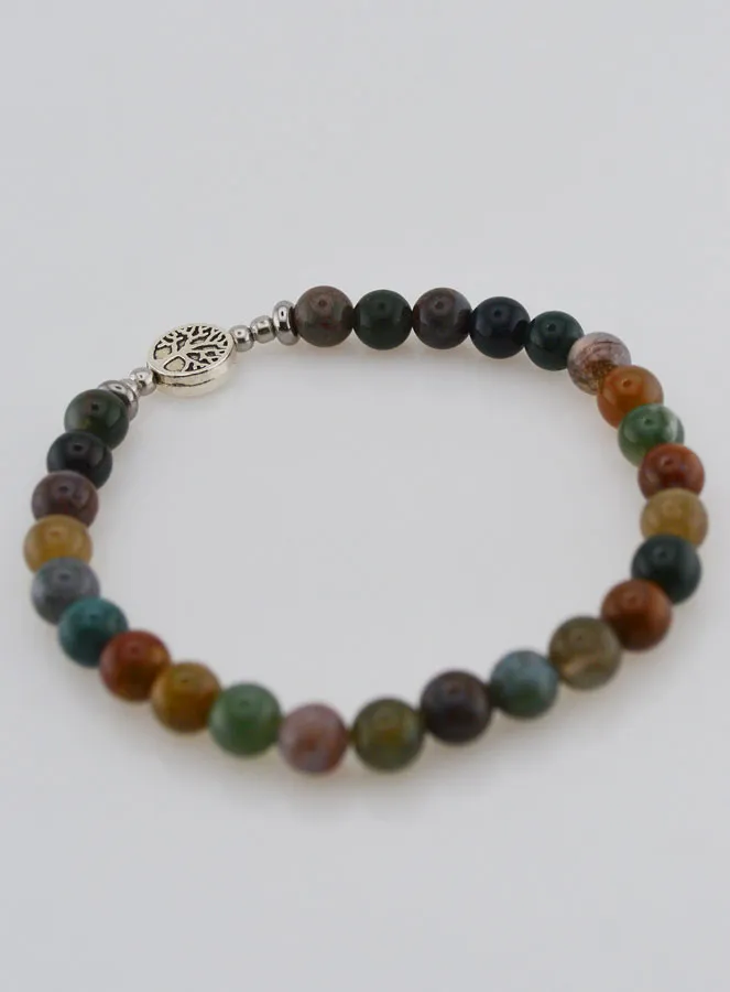 Armband aus Naturstein – Indischer Achat und Baum des Lebens (pic 4)