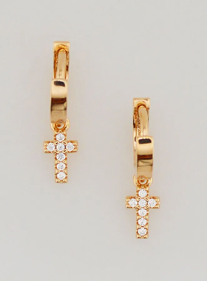 Kinder Ohrringe – Creolen mit Kreuz (pic 1)