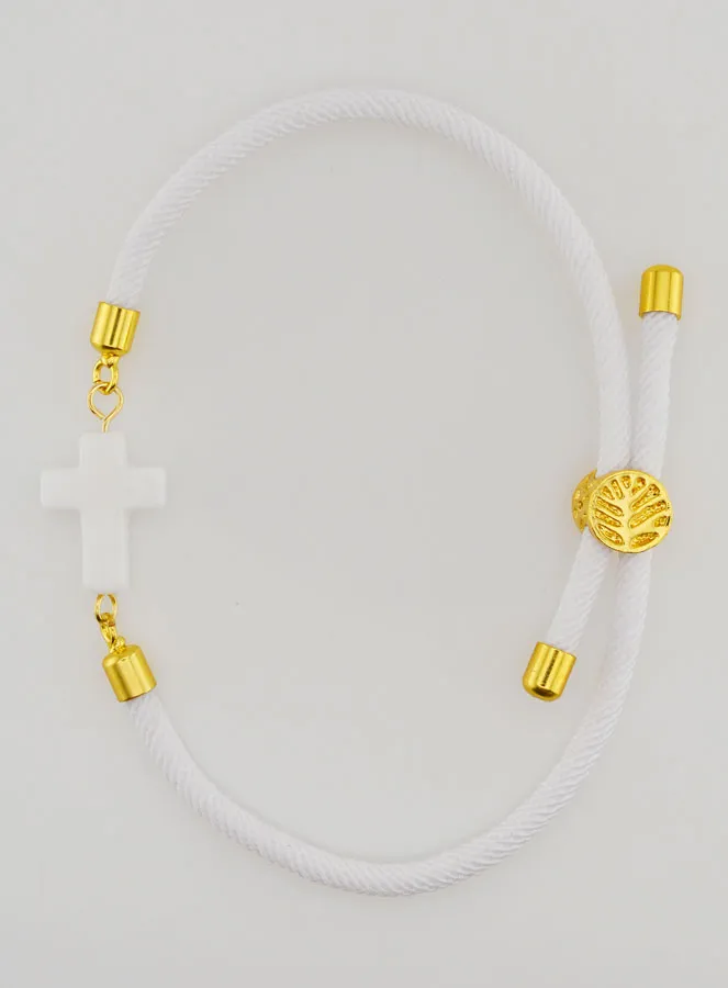 Religiöses Armband mit Kreuz – Weiß (pic 1)