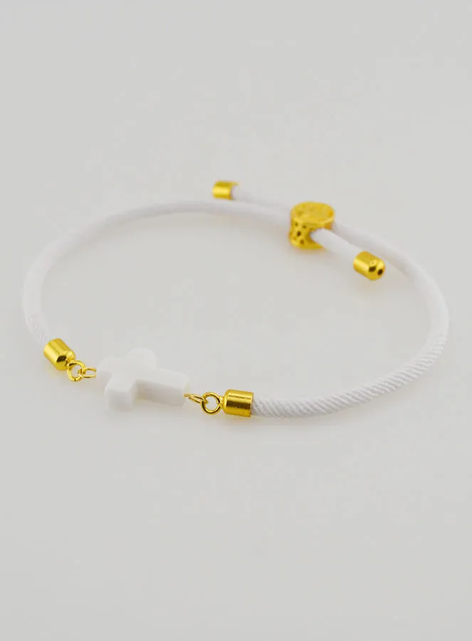 Religiöses Armband mit Kreuz – Weiß (pic 3)