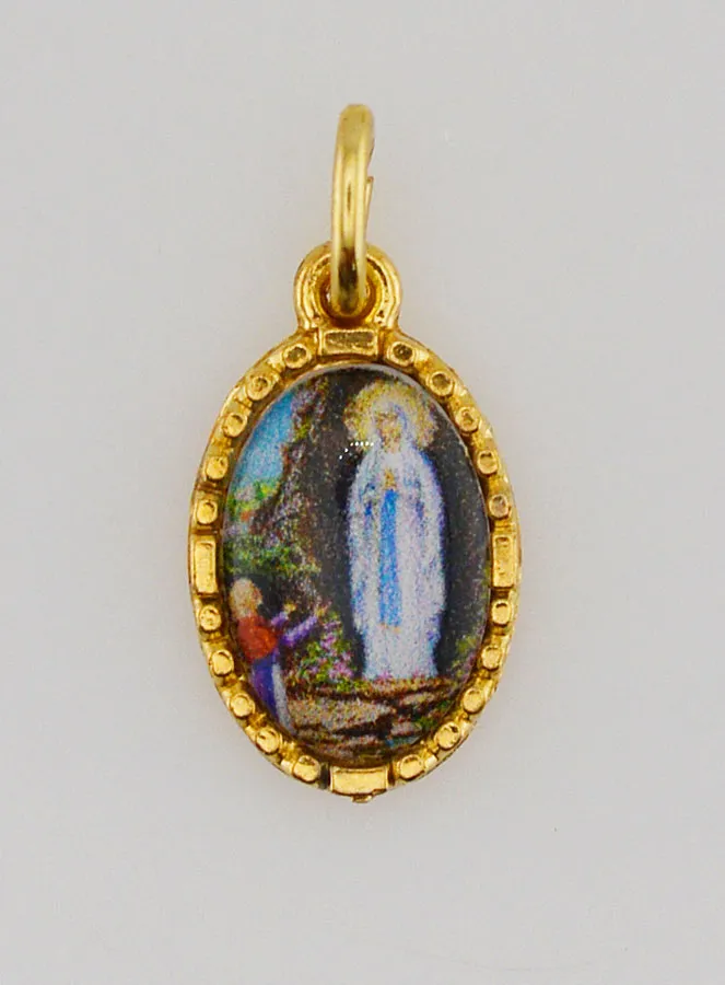 Medaille mit Gedrehtem Rand 15mm – Madonna von Lourdes (pic 1)