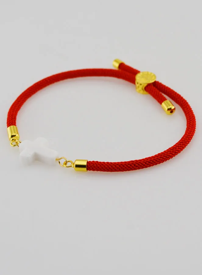 Religiöses Armband mit Kreuz – Rot (pic 3)