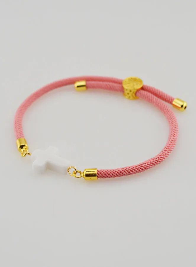 Religiöses Armband mit Kreuz – Rosa (pic 3)