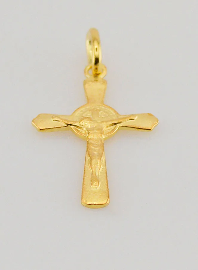 Anhänger Kreuz des Heiligen Benedikt Vergoldet – 22mm (pic 2)