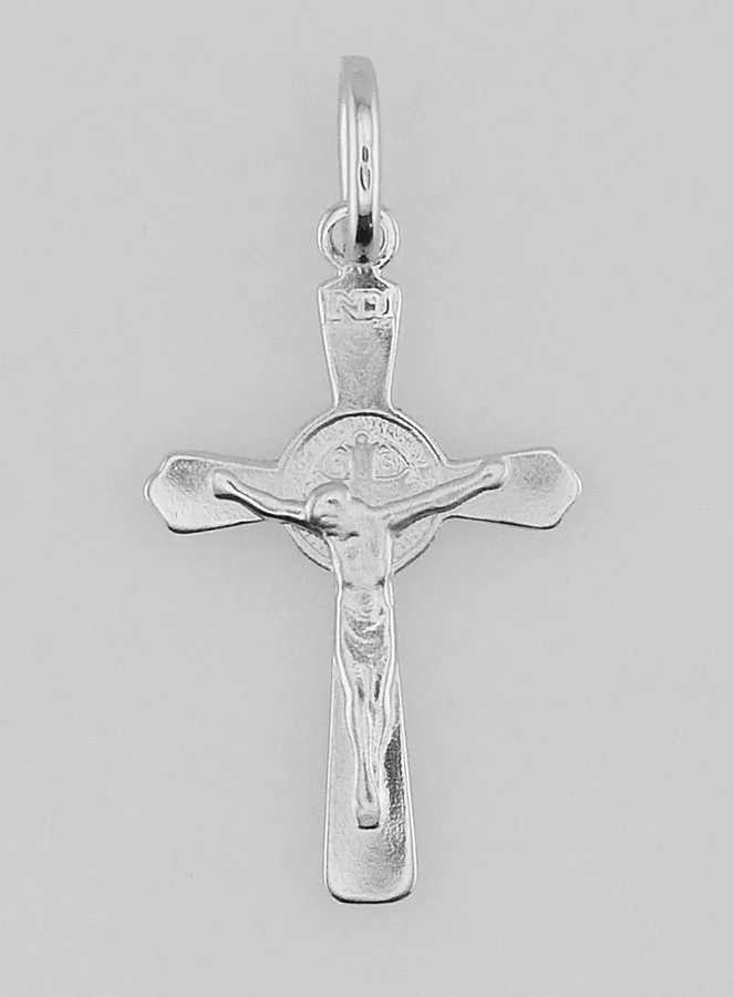 Anhänger Kreuz des Heiligen Benedikt aus Silber – 22mm (pic 1)
