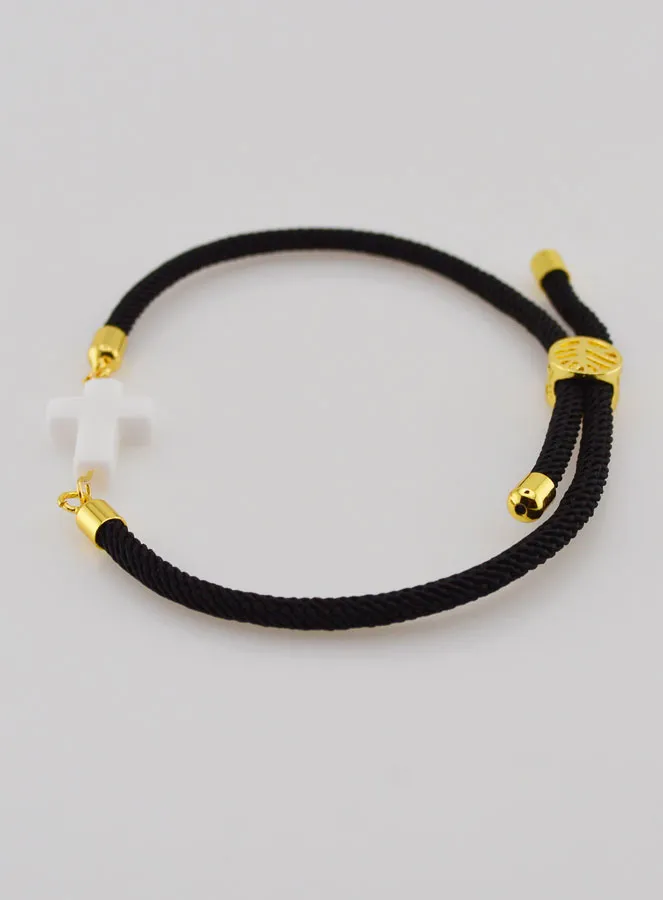 Religiöses Armband mit Kreuz – Schwarz (pic 2)