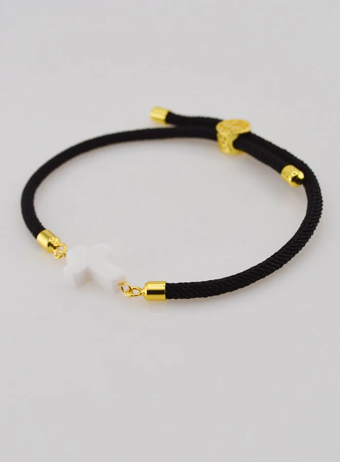Religiöses Armband mit Kreuz – Schwarz (pic 3)