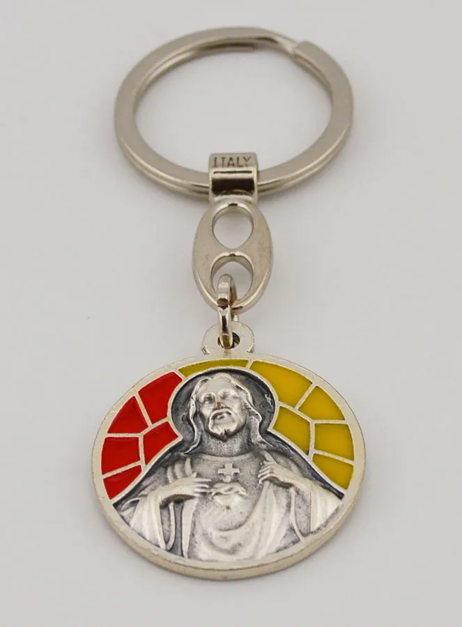 Schlüsselanhänger mit Emaille Heiliges Herz Jesu (pic 2)