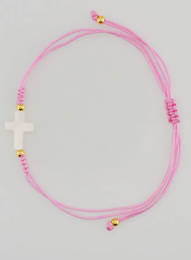 Armband mit Kreuz – Rosa (pic 1)