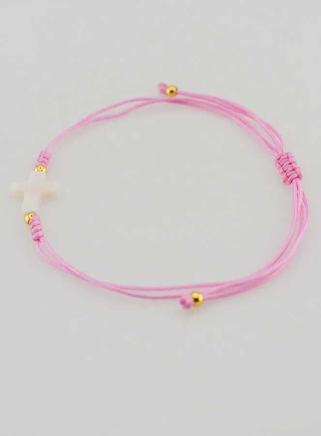 Armband mit Kreuz – Rosa (pic 2)